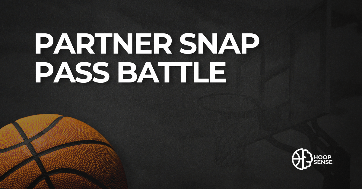 Hoopsense featured image with the title "Partner Snap Pass Battle" over a black background and basketball graphic