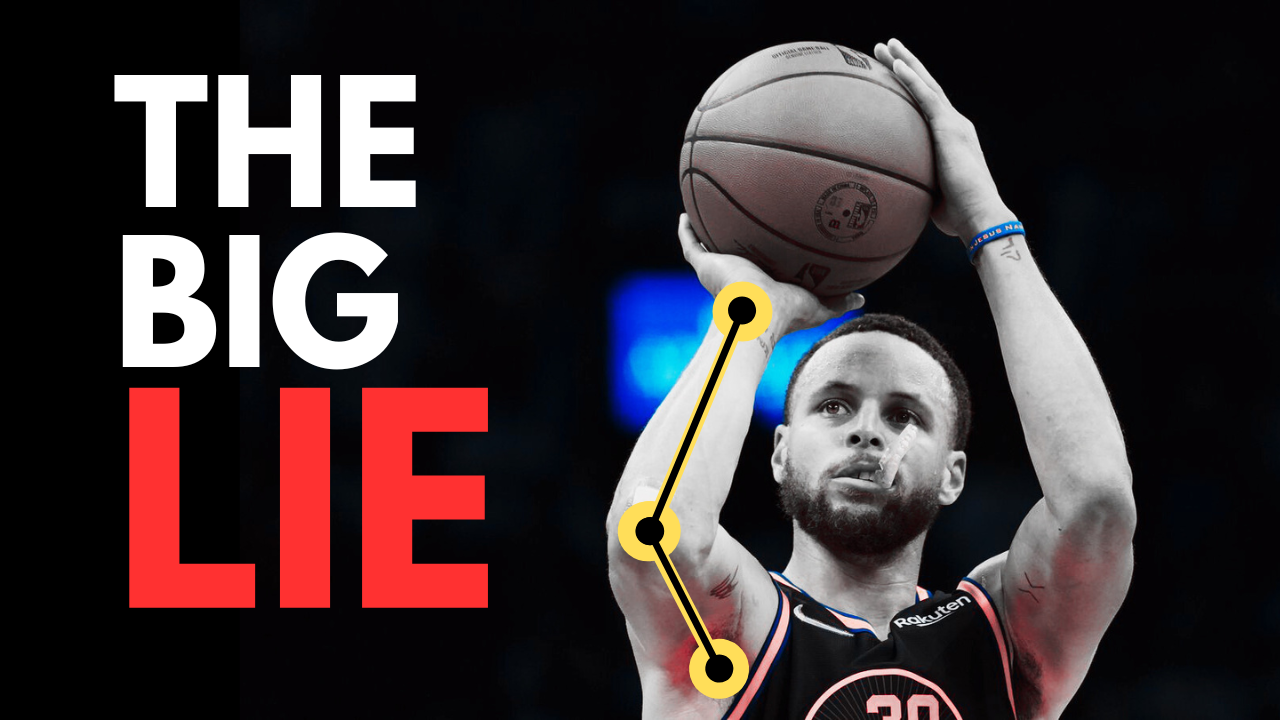 Hoopsense featured image with the title "The Big Lie" over a black background and basketball image of Stephen Curry shooting a basketball