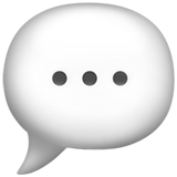 Chat bubble icon used to represent conversation, messaging, or support