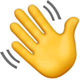 Waving hand icon used to greet or welcome visitors
